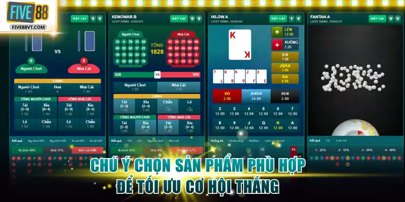 Chú ý chọn sản phẩm phù hợp để tối ưu cơ hội thắng
